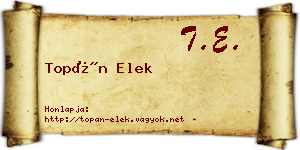 Topán Elek névjegykártya
