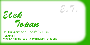 elek topan business card